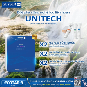 Geyser Ecotar 9 Slim T tích hợp công nghệ Unitech