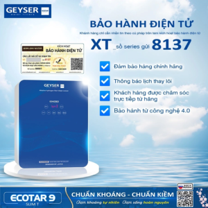 Chính sách bảo hành của máy lọc nước ion kiềm giàu hydro Geyser Ecotar 9 Slim T