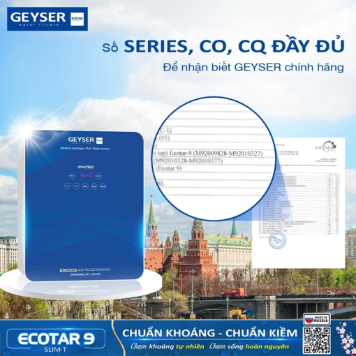 Chứng nhận chính hãng Geyser Ecotar 9 Slim T