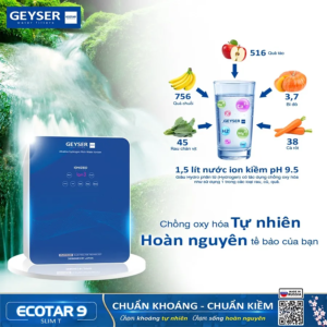 Máy lọc nước ion kiềm giàu hydro Geyser Ecotar 9 Slim T