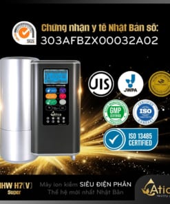 Máy lọc nước ion kiềm Siêu Điện Phân Atica SUPER MHW-H7(V) đạt được các chứng nhận quốc tế