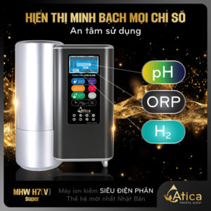 Máy lọc nước ion kiềm Siêu Điện Phân Atica SUPER MHW-H7(V) minh bạch các chỉ số thực tế khi sử dụng