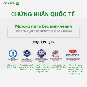 Máy lọc nước nano Geyser Ecotar Bio 4 đạt tiêu chuẩn quốc tế