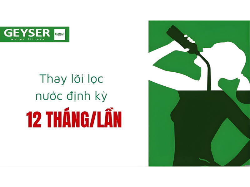 Thay lõi lọc định kỳ để đảm bảo chất lượng nước