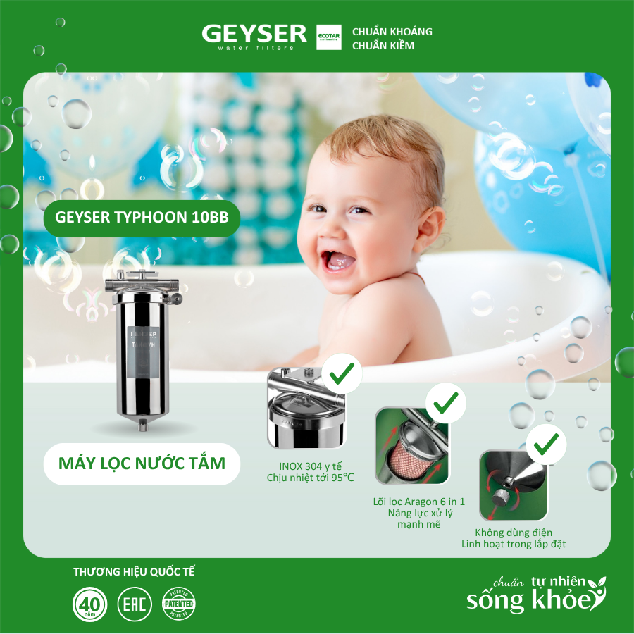 Máy lọc nước tắm đầu nguồn Geyser Typhoon 10BB