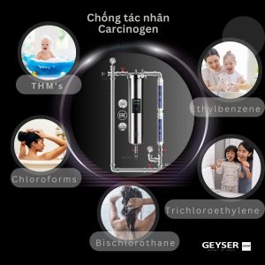 Lọc tổng đầu nguồn Geyser Ecotar 1F2A loại bỏ hiệu quả tác nhân gây ung thư sinh ra bởi quá trình clo hóa nguồn nước máy