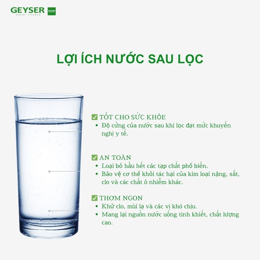 Lợi ích vượt trội nước sau lọc qua Geyser Ecotar Ultra Bio 12 