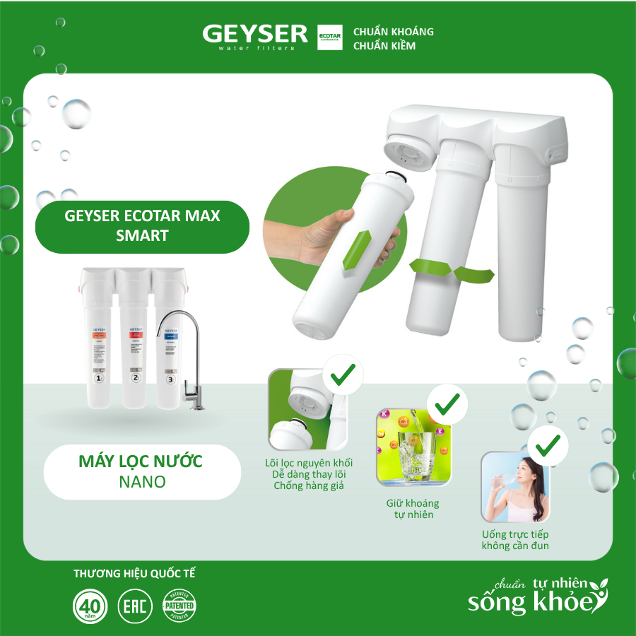 Máy lọc nước nano Geyser Ecotar MAX Smart