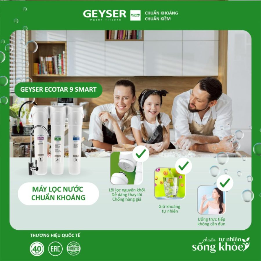 Máy lọc nước chuẩn khoáng Geyser Ecotar 9 Smart